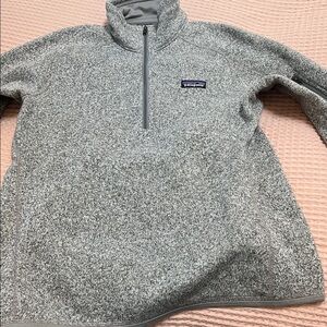 Patagonia Gray Zip Up Sweater with Standing Collar